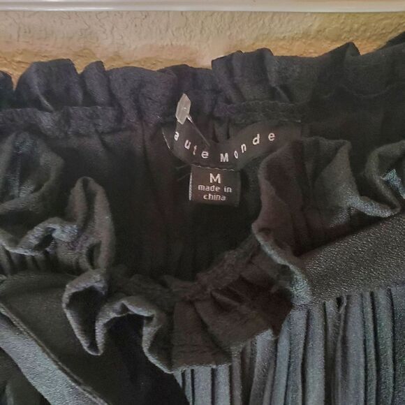 NWT Haute Monde Black ruffle skirt - Picture 4 of 6